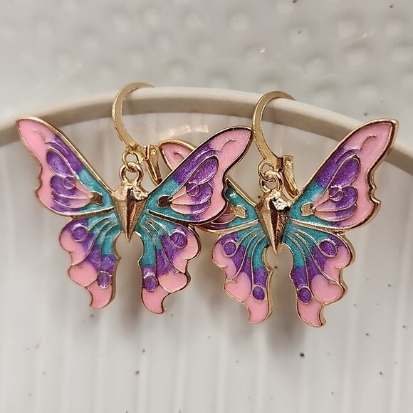 Pastel Butterfly Earrings - Picture 2 of 8